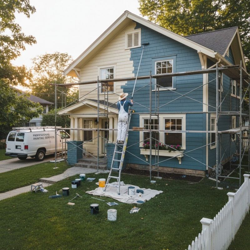 Blue Siding Installation
